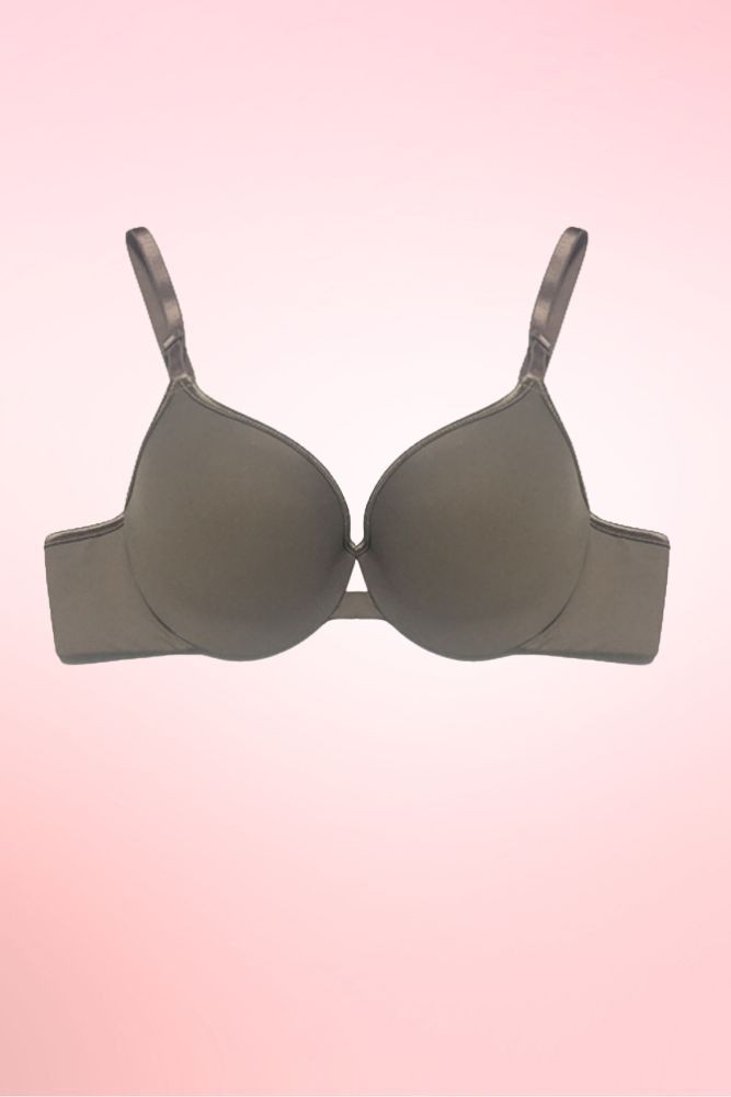 seamless t shirt bra with satin lining.