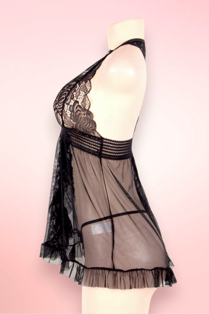Tammy Pink Open Front Plus Size Babydoll