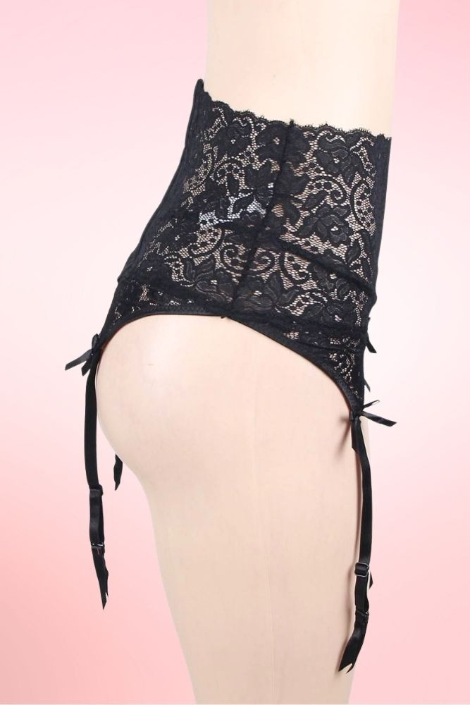 Gertie Retro High Waist Plus Size Lace Garter Belt