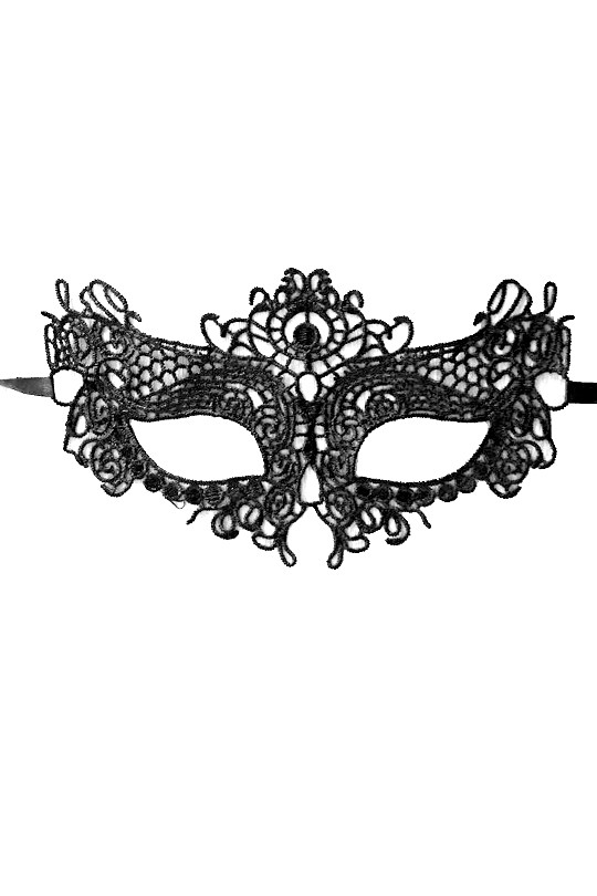 Coco Black Gothic Lace Masquerade Venetian Eye Mask