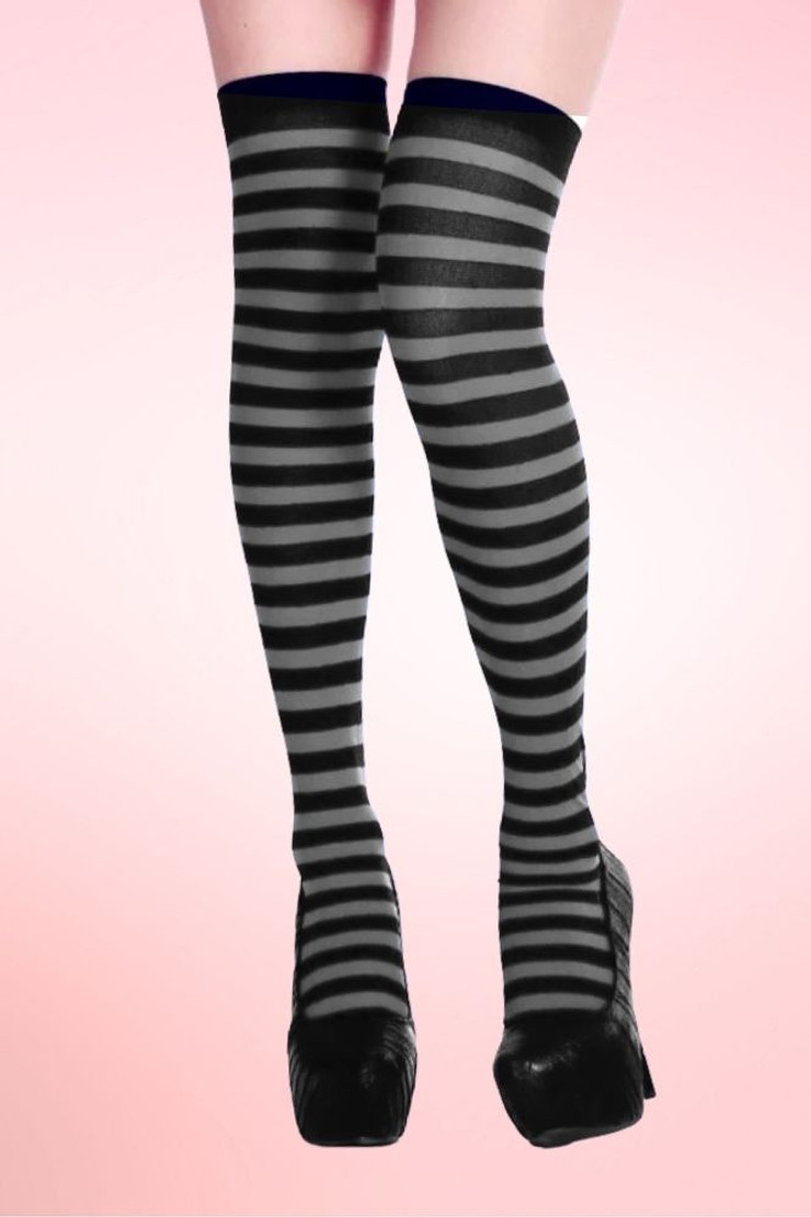 Striped Color Over the Knee High Long Poly Cotton Socks
