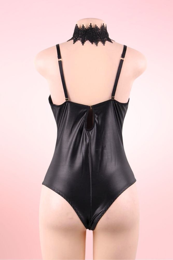 Ivana Vinyl Plus Size Leather Teddy
