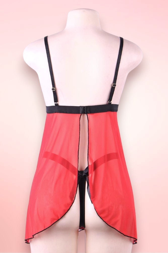 Dana Red Embroidered Babydoll