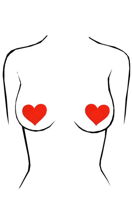 Red Heart Disposable Nipple Pasties Cover  how to wear