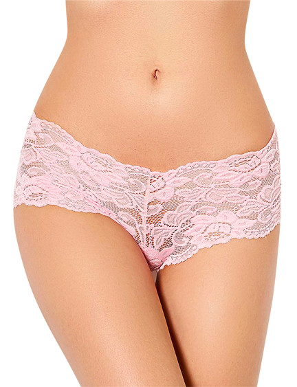 Sexy Baby Pink Floral Lace Cheeky Panty Plus Size