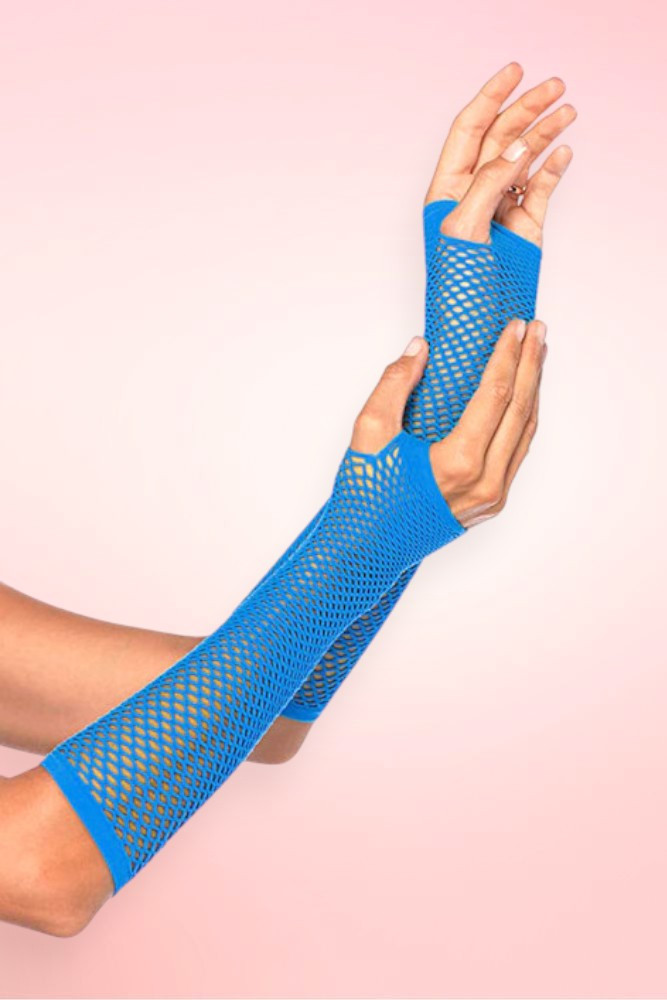 Long Fingerles Fishnet Gloves