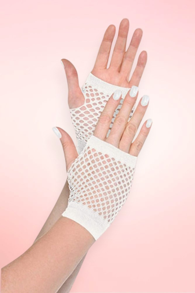 Short Fingerless Fishnet Gloves