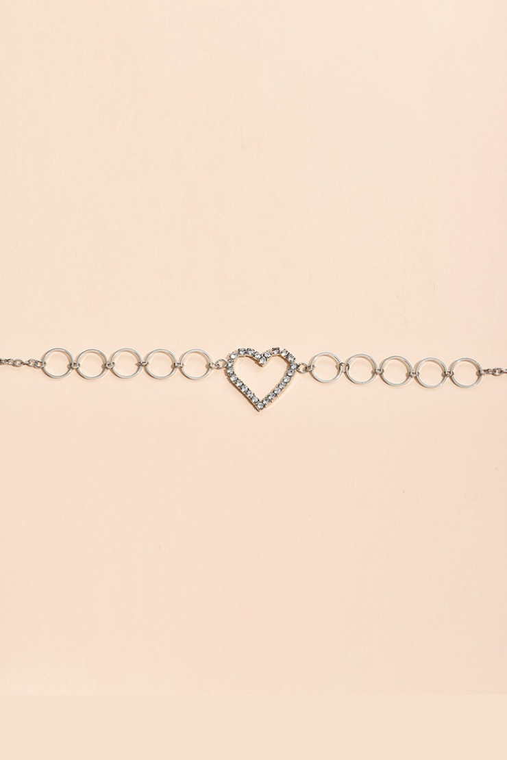 Rhinestone Sparkly Heart Belly Waist Body Chain