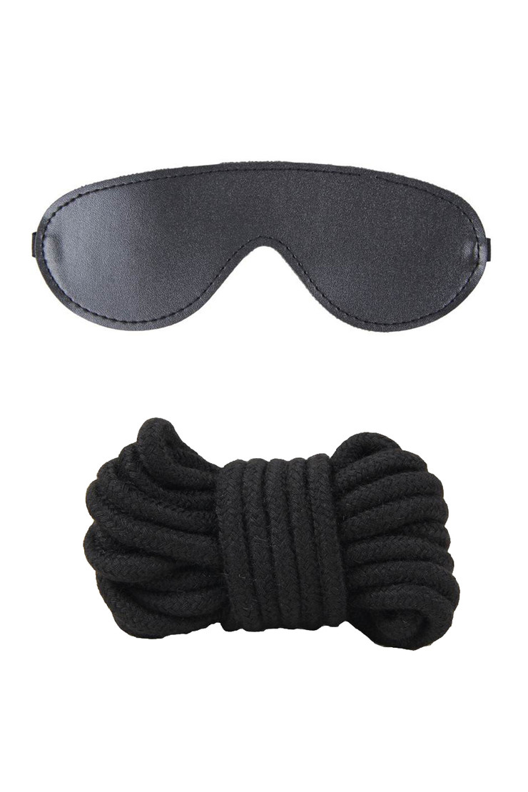 Black Faux Leather Fur Lined Beginners Bondage Kit