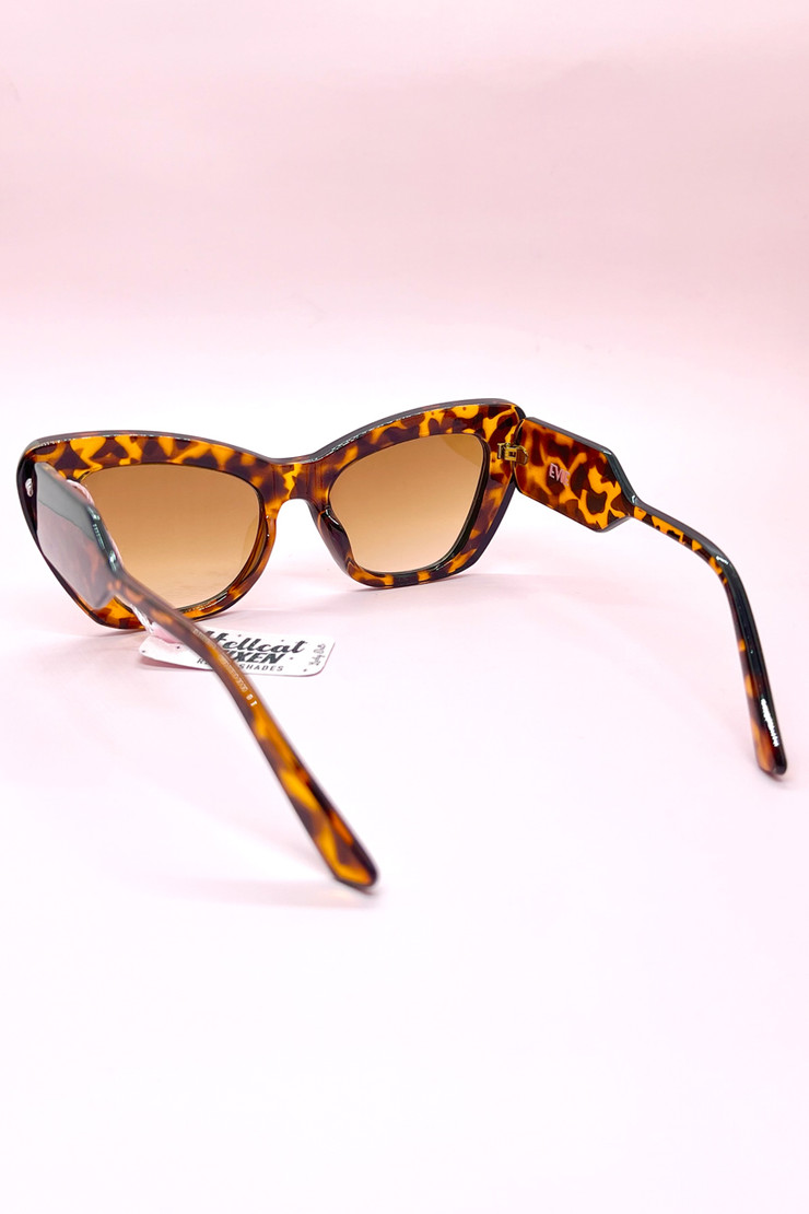 Evie Tortoise Wide Cat Eye Old Hollywood Retro Sunglasses