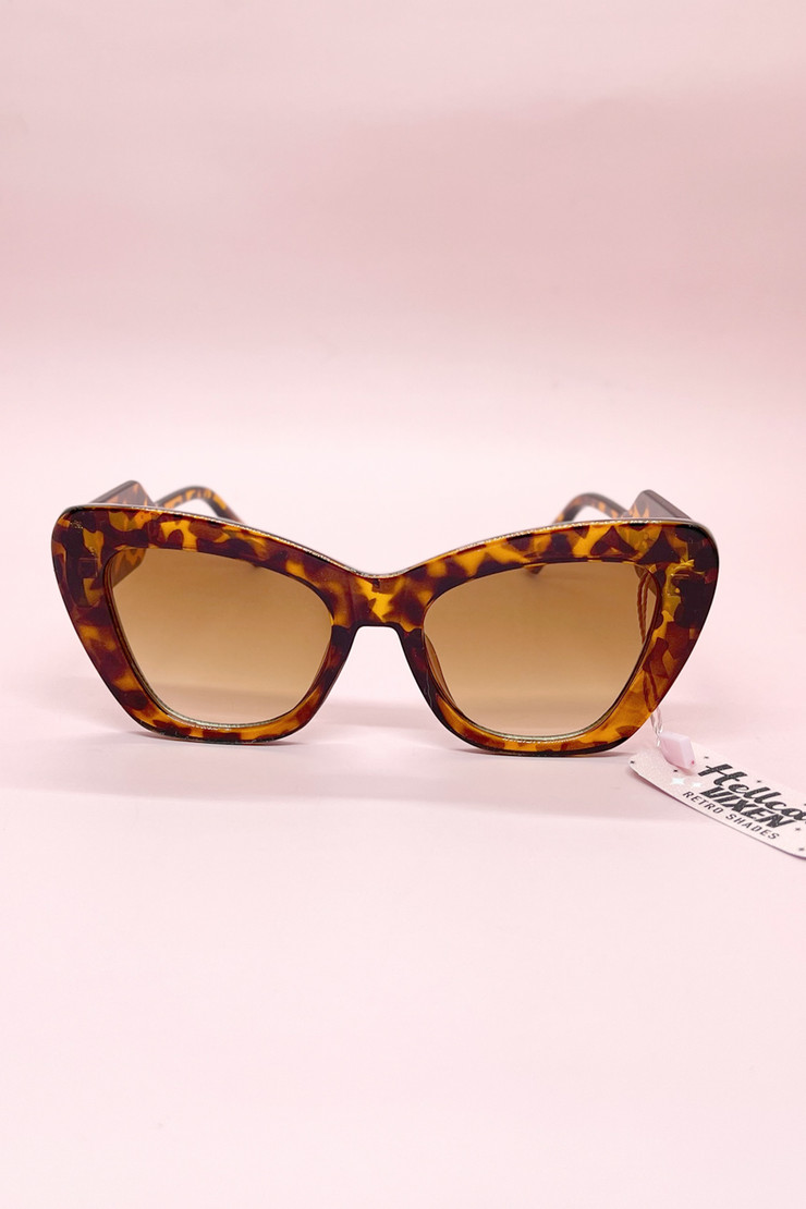 Evie Tortoise Wide Cat Eye Old Hollywood Retro Sunglasses