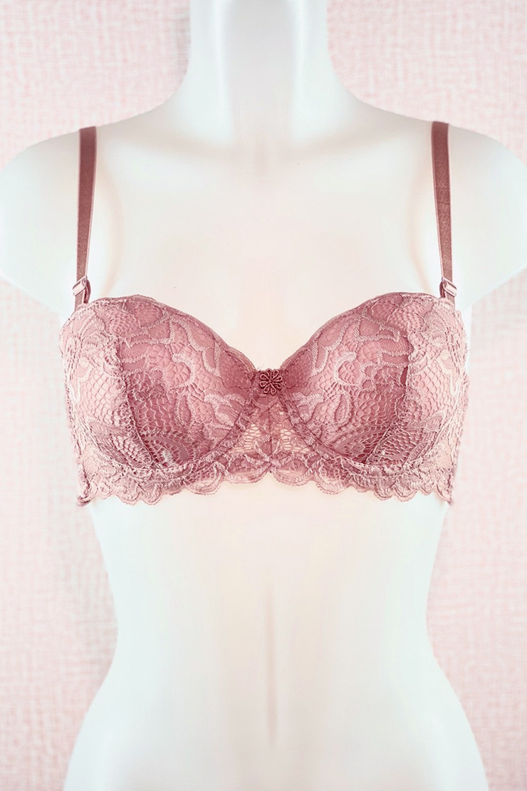 Lace Strapless Balconette Push-up Bra