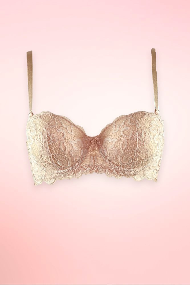 Lace Strapless Balconette Push-up Bra