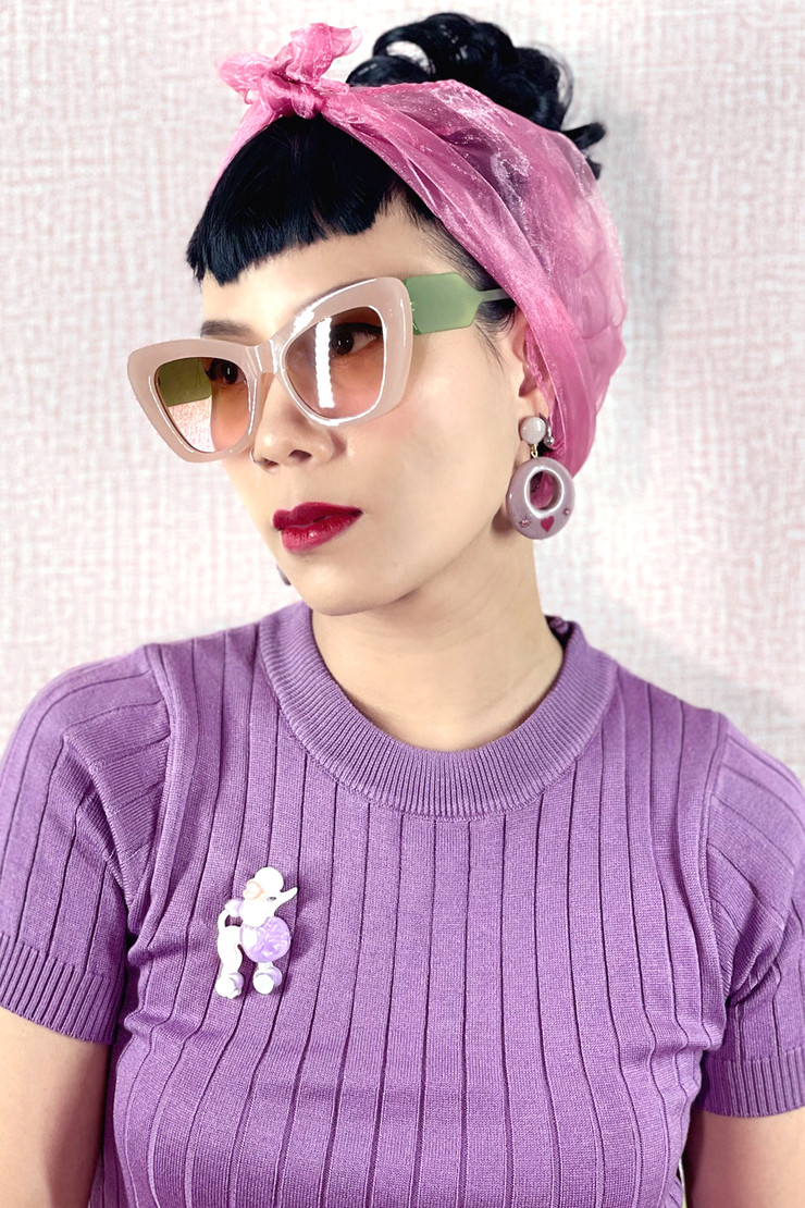 Evie Ink Blot Wide Cat Eye Old Hollywood Retro Sunglasses