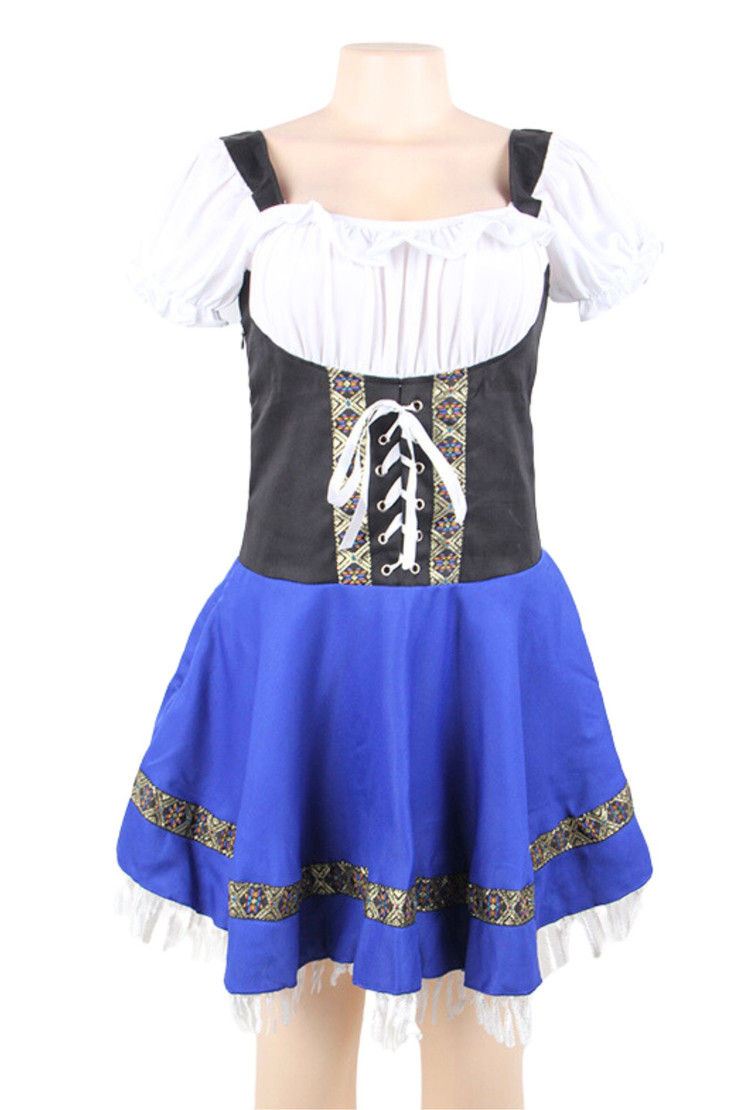 German Beer Maid Plus Size Wench Peasant Dress Costume