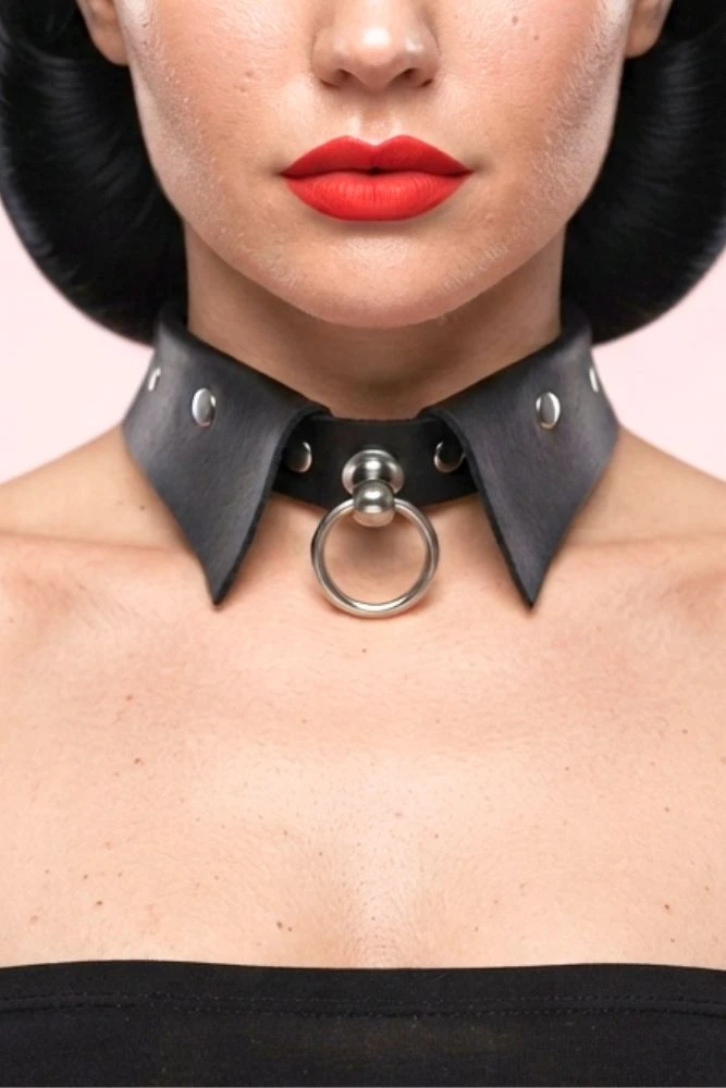 Black collar choker necklace.
