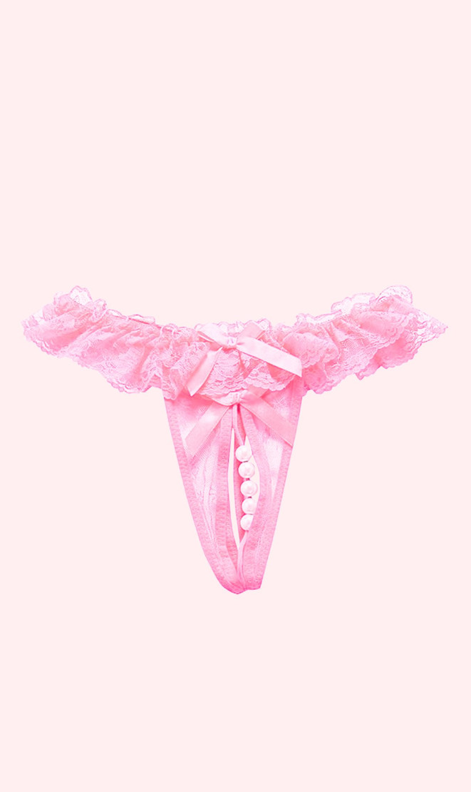 Crotchless Panty with Stimulating Pearl