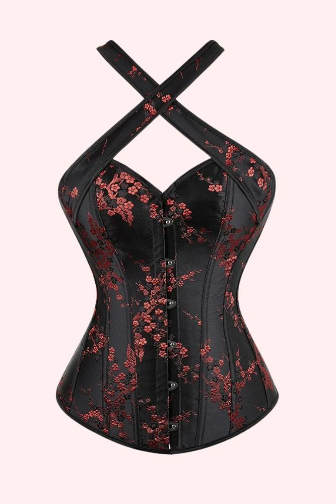 Mireille Halter Cross Oriental Bustier Top