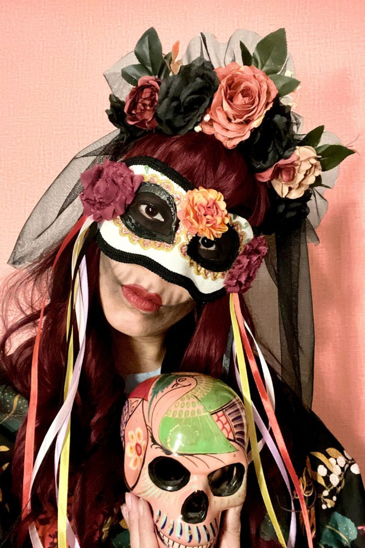 day of the dead petite flower crown headpiece 