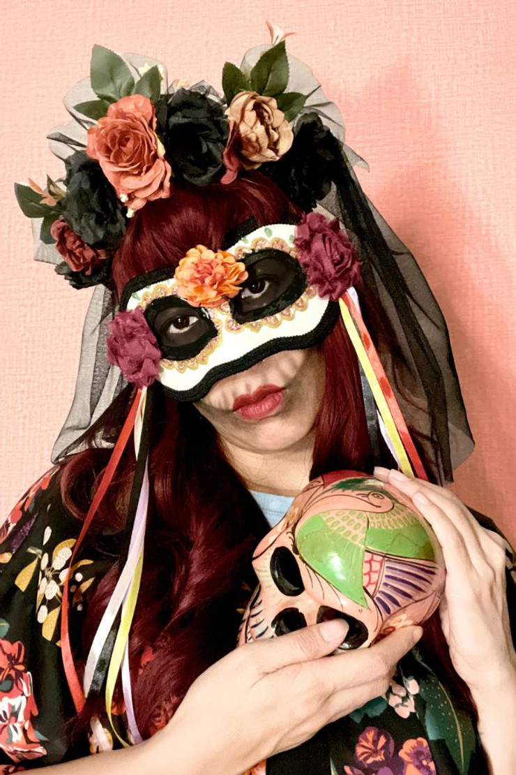 day of the dead petite flower crown headpiece 