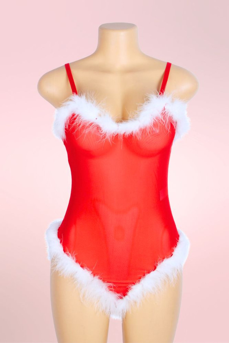 Christmas Lingerie Teddy Bodysuit.