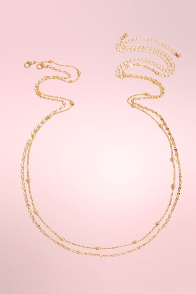 Gold Double Layer Beaded Belly Waist Chain Body Jewelry