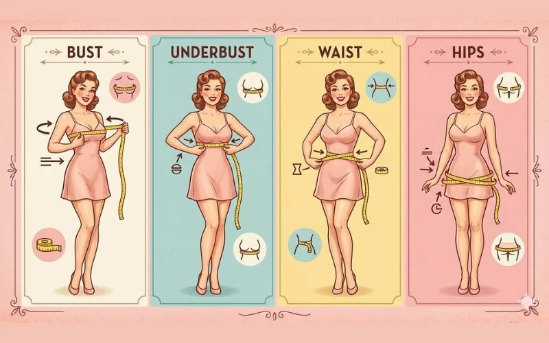 How to take your measurements at home - bust, waist, hips, torso guide