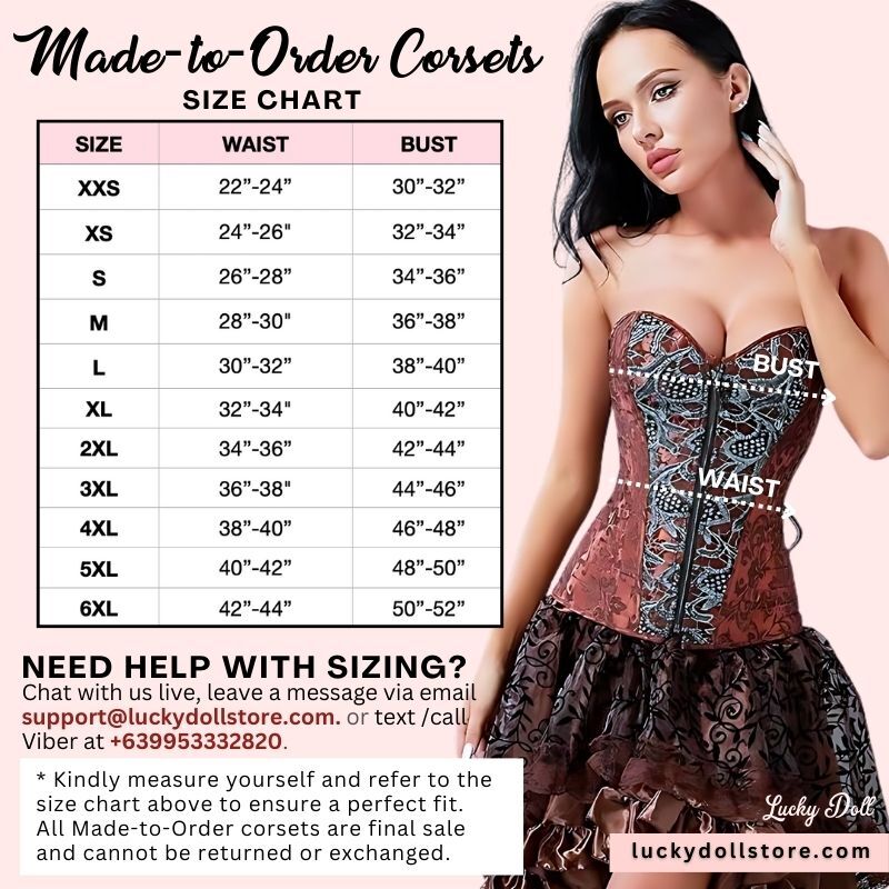 Lucky Doll Corset Size Chart Philippines
