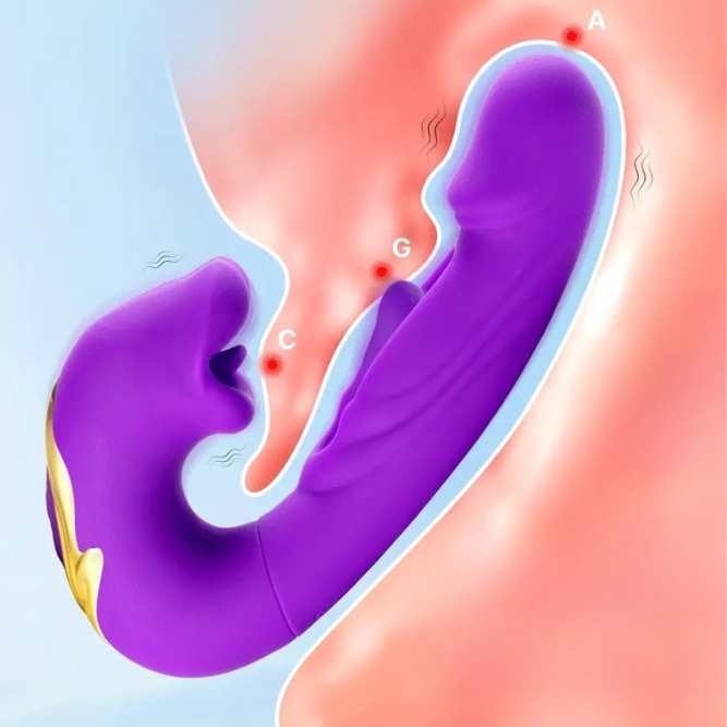 G spot vibrator with clitoral licking feature 3 in 1 rechargeable vibrator
