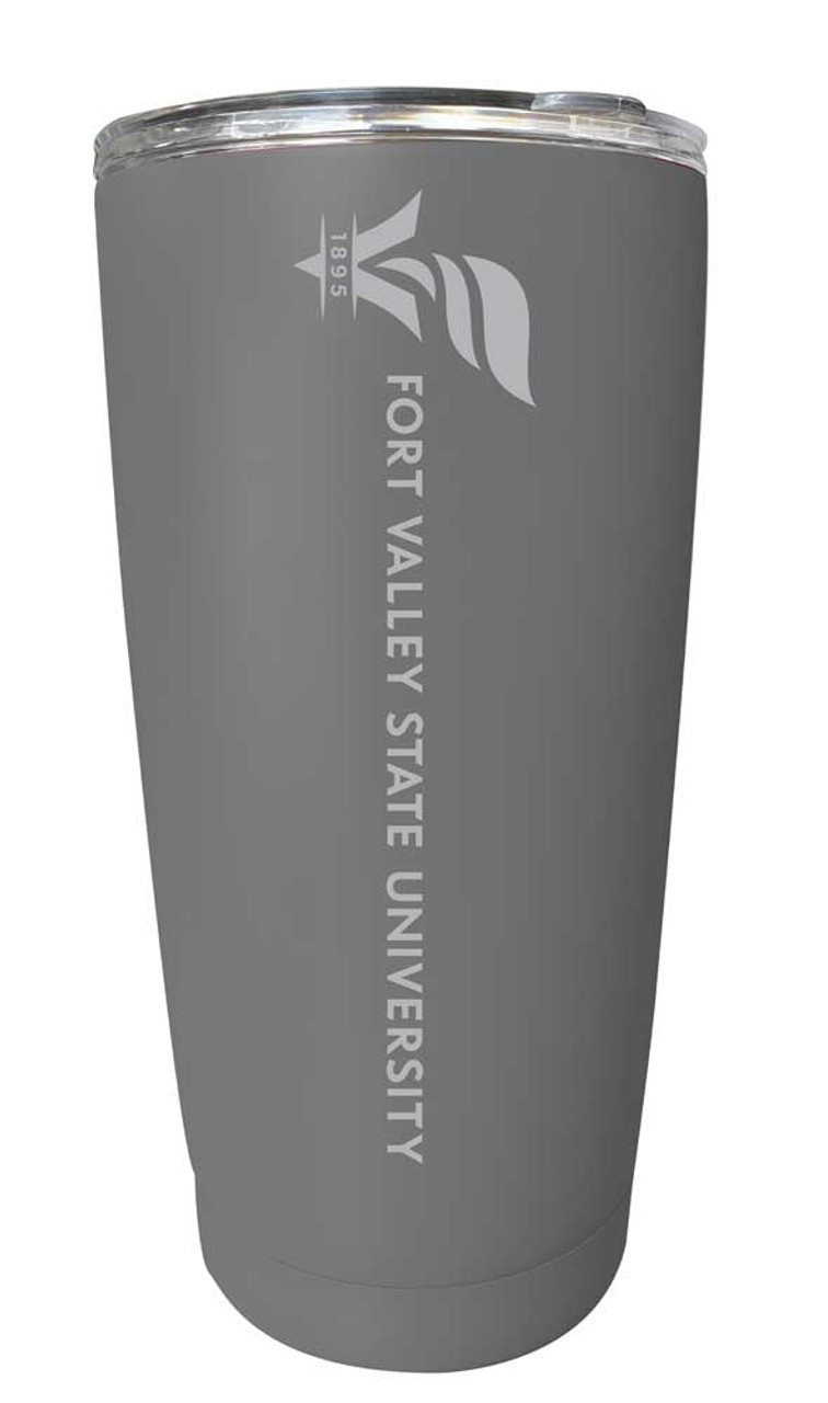 Fort Valley State University Etched 16 oz Stainless Steel Tumbler (Gray)