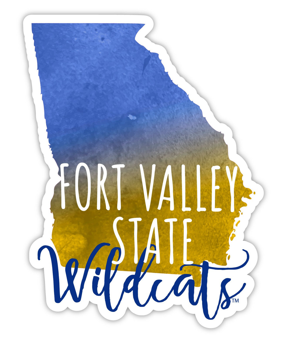 Fort Valley State University Watercolor State Die Cut Decal 2-Inch