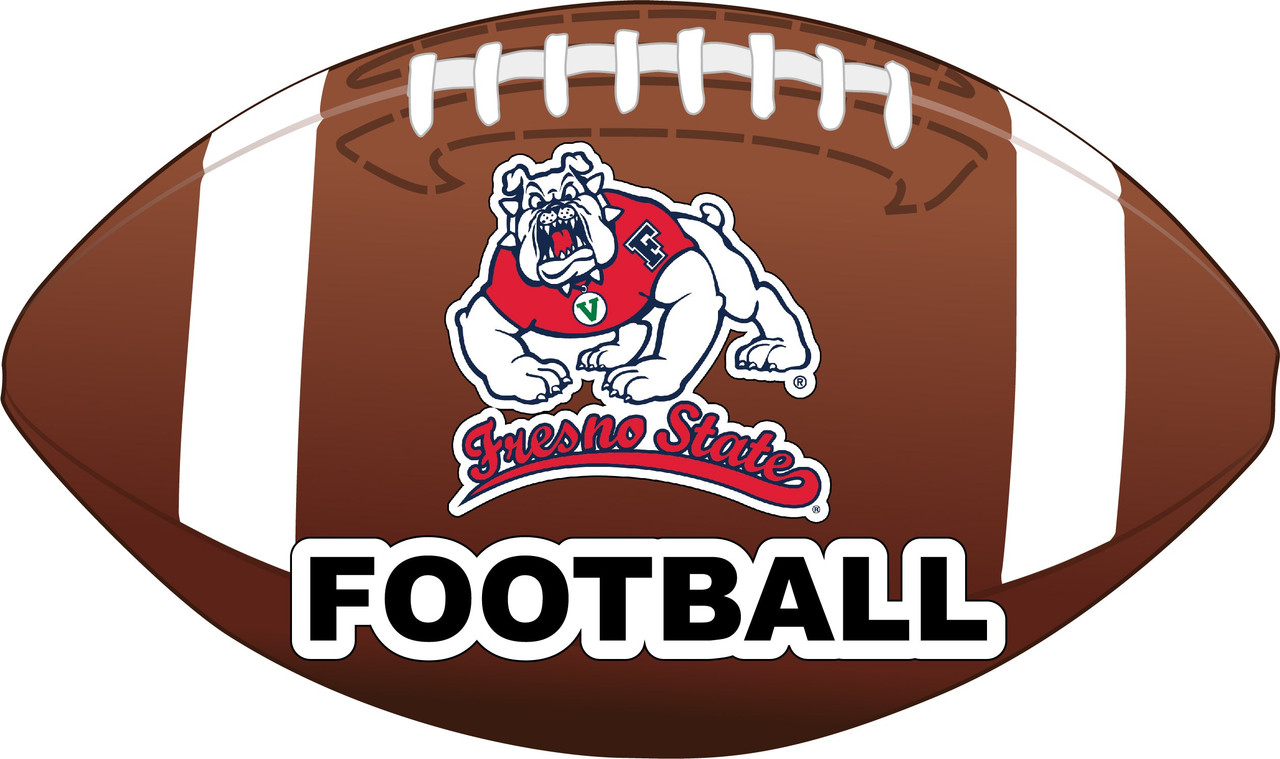 Fresno State Bulldogs 4-Inch Round Football Vinyl Decal Sticker