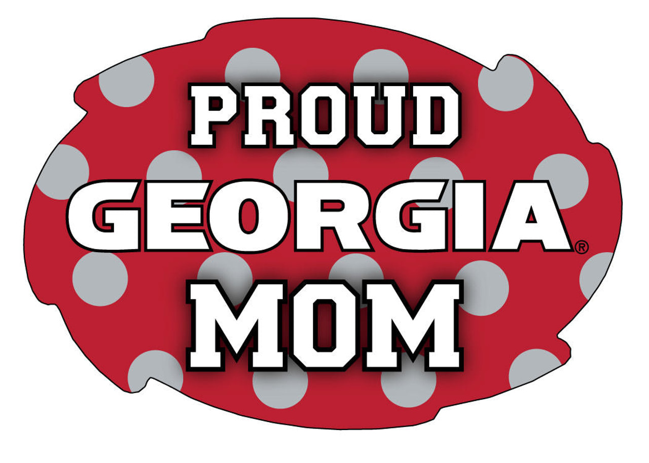Georgia Bulldogs NCAA Collegiate Trendy Polka Dot Proud Mom 5" x 6" Swirl Decal Sticker
