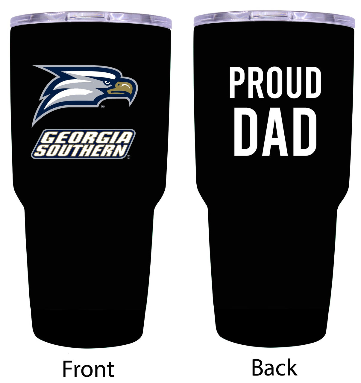 Georgia Southern Eagles Proud Dad 24 oz Insulated Stainless Steel Tumblers Black.