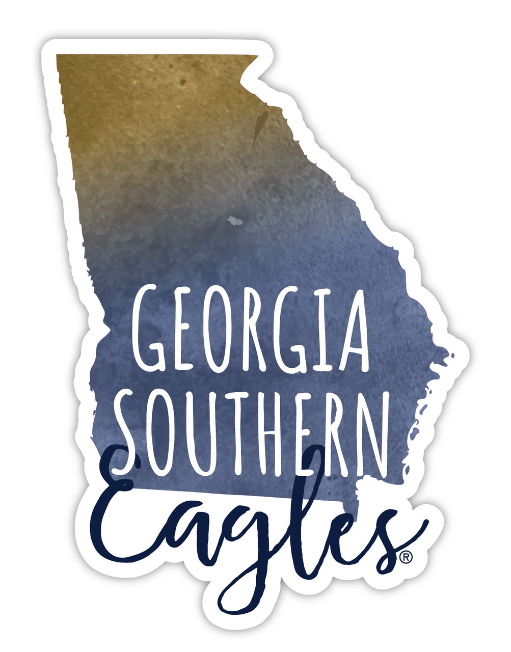 Georgia Southern Eagles Watercolor State Die Cut Decal 2-Inch