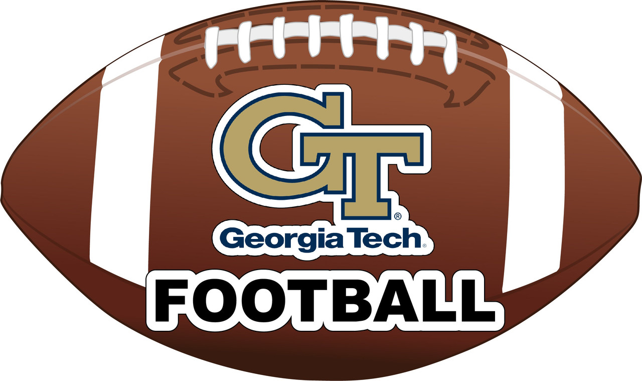 Georgia Tech Yellow Jackets 4-Inch Round Football Vinyl Decal Sticker