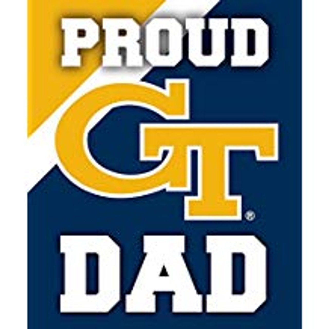 Georgia Tech Yellow Jackets NCAA Collegiate 5x6 Inch Rectangle Stripe Proud Dad Decal Sticker