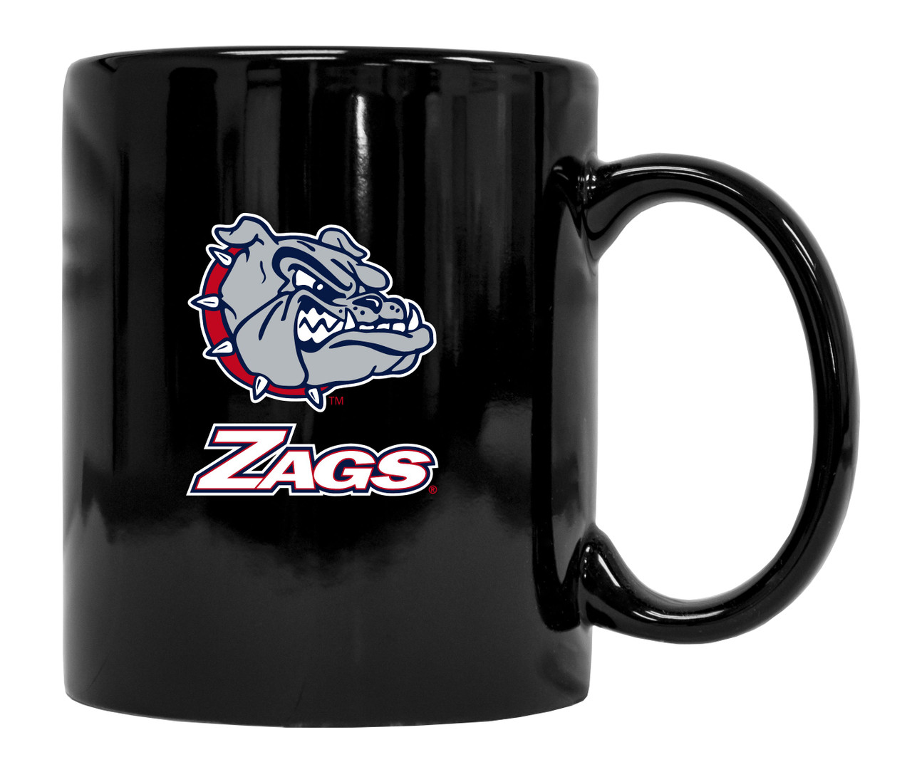 Gonzaga Bulldogs Black Ceramic Mug (Black).