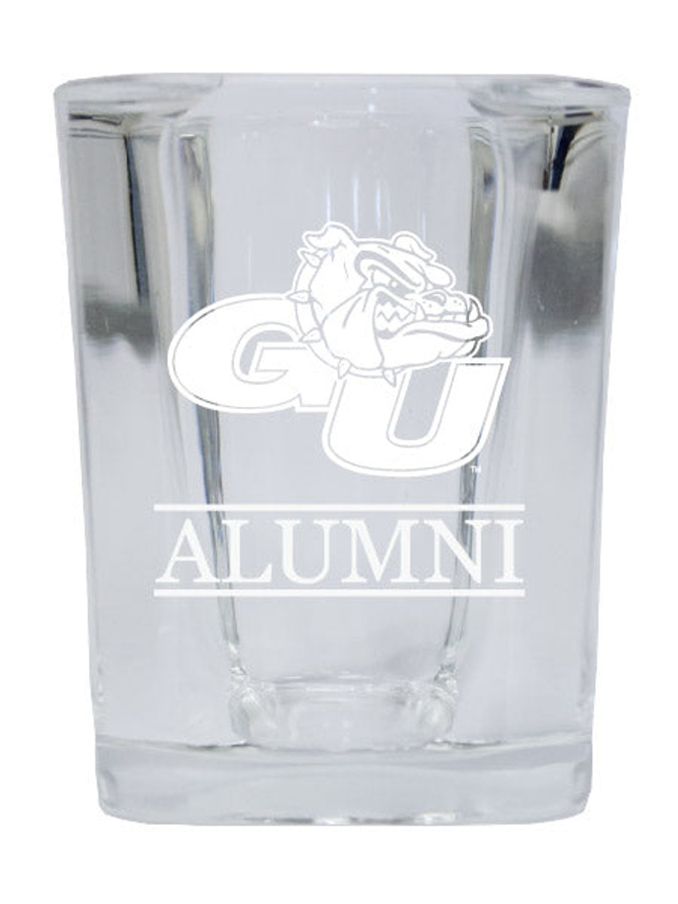 Gonzaga Bulldogs College Alumni 2 Ounce Square Shot Glass laser etched