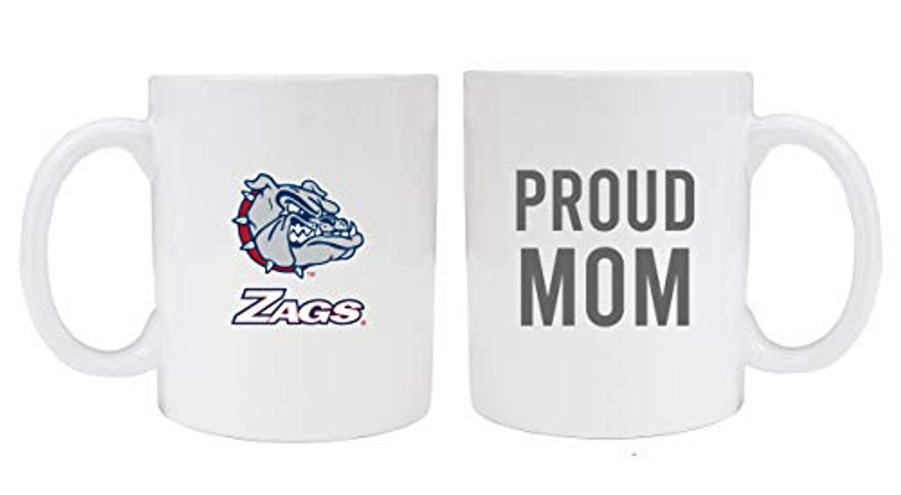 Gonzaga Bulldogs Proud Mom White Ceramic Coffee Mug 2-Pack (White).