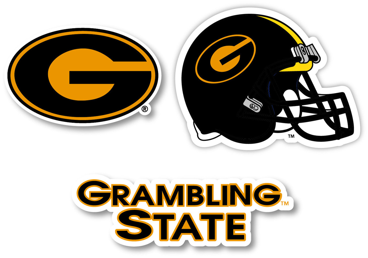 Grambling University Tigers Vinyl Decal Sticker 3 Pack 4-Inch Each