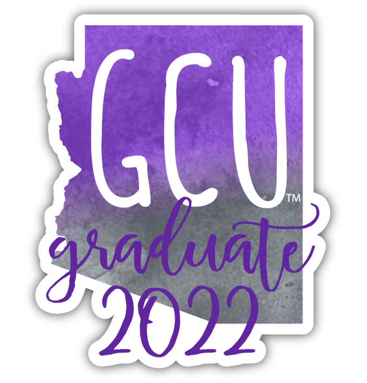 Grand Canyon University GCU Lopes Graduate 2022 Watercolor State Die Cut Decal