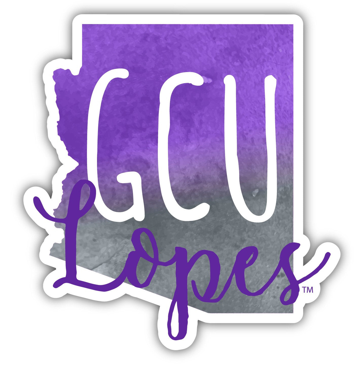 Grand Canyon University Lopes Watercolor State Die Cut Decal 2-Inch, Multi