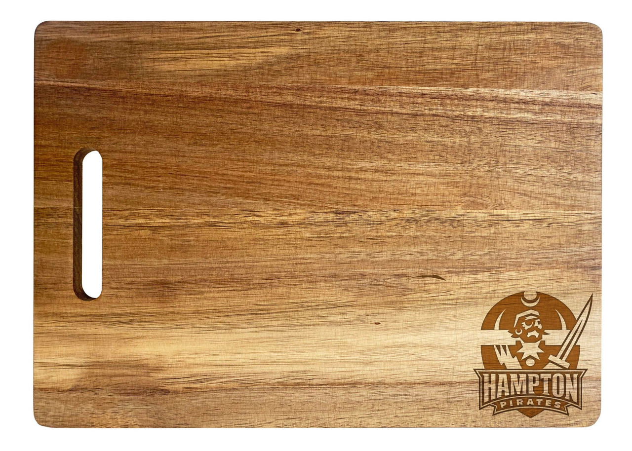 Hampton University Engraved Wooden Cutting Board 10" x 14" Acacia Wood