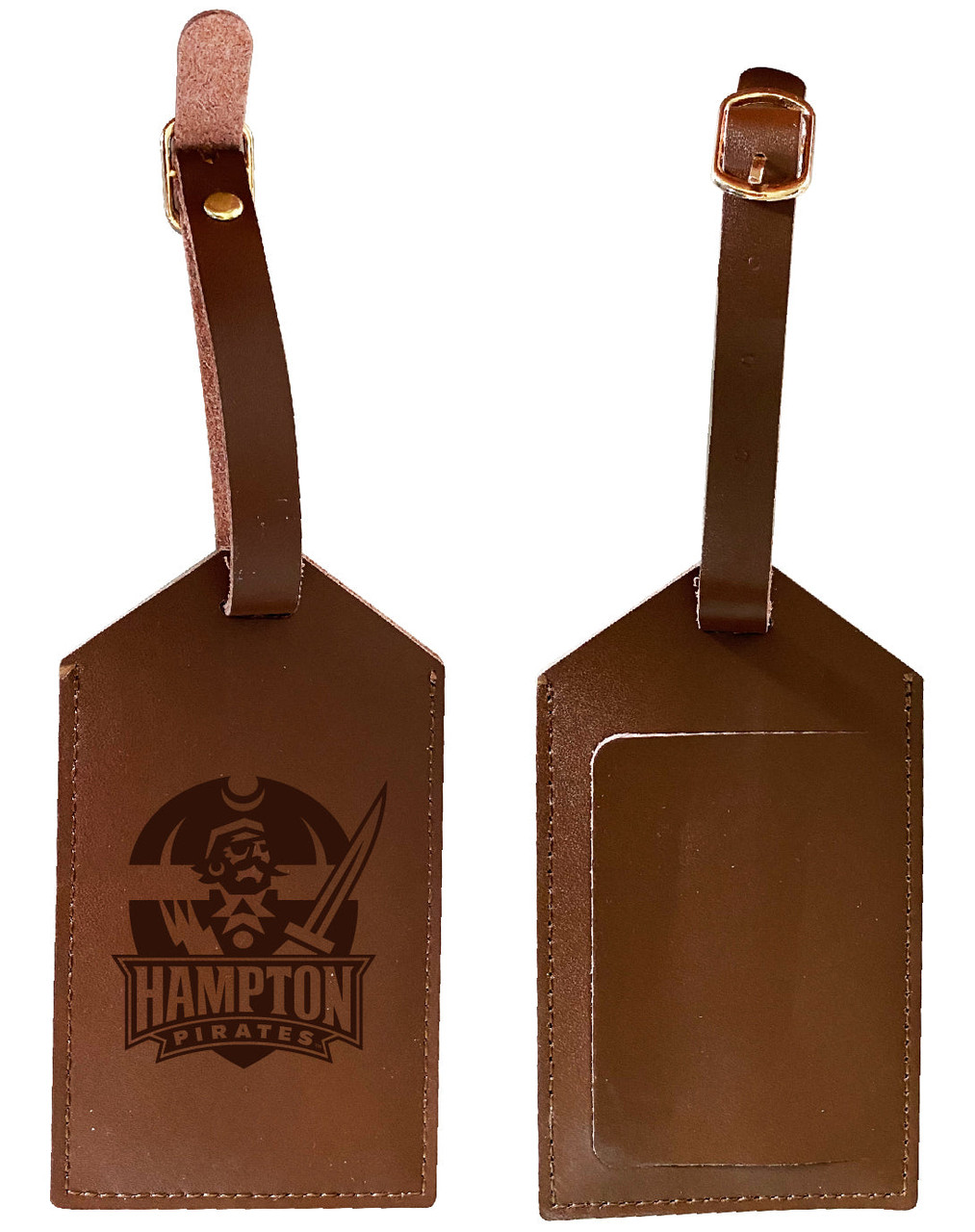 Hampton University Leather Luggage Tag Engraved