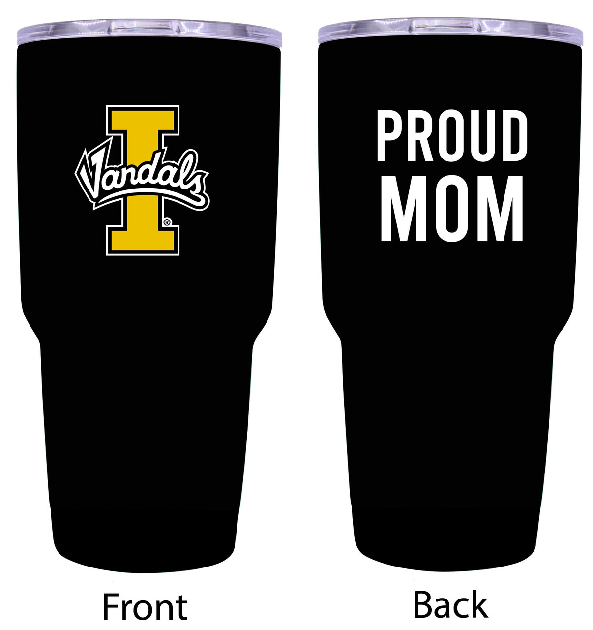 Idaho Vandals Proud Mom 24 oz Insulated Stainless Steel Tumblers Black.