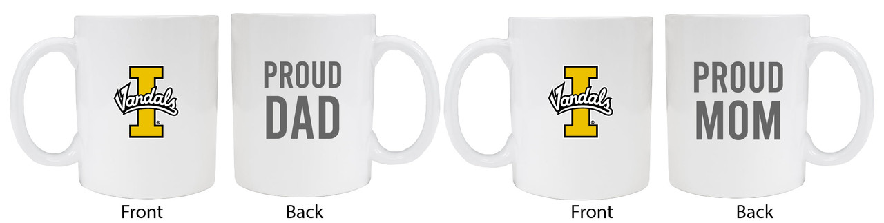 Idaho Vandals Proud Mom And Dad White Ceramic Coffee Mug 2 pack (White).