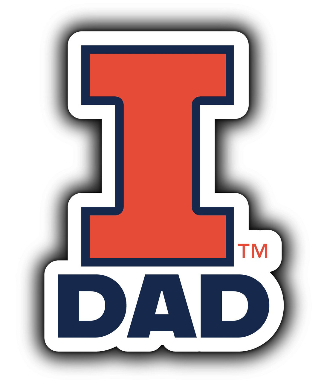 Illinois Fighting Illini 4-Inch Proud Dad Die Cut Decal