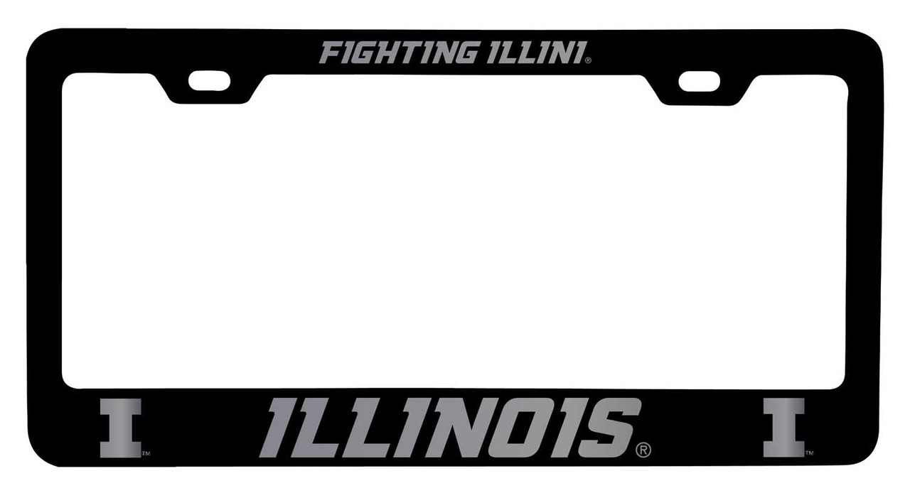 Illinois Fighting Illini Laser Engraved Metal License Plate Frame Choose Your Color