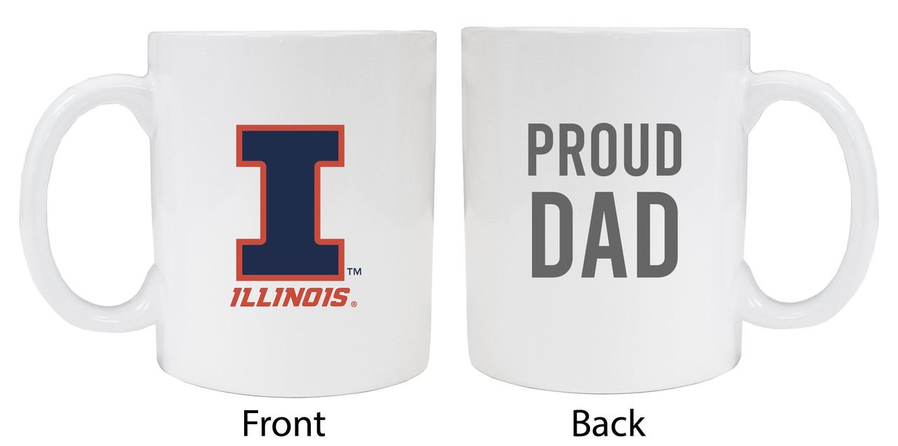 Illinois Fighting IlliniProud Dad White Ceramic Coffee Mug (White).